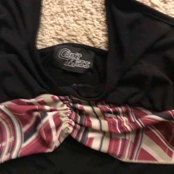 Old 90s vintage halter with ties burgundy - Picture 3 of 4